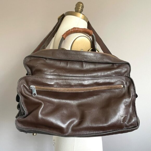 Vintage Bally Chocolate Brown Leather Work Bag - made in Italy! 🇮🇹 - Picture 15 of 16